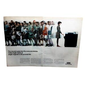 Vintage 1973 IBM Print Ad 2 Page Copier Office Secretaries Retro Tech